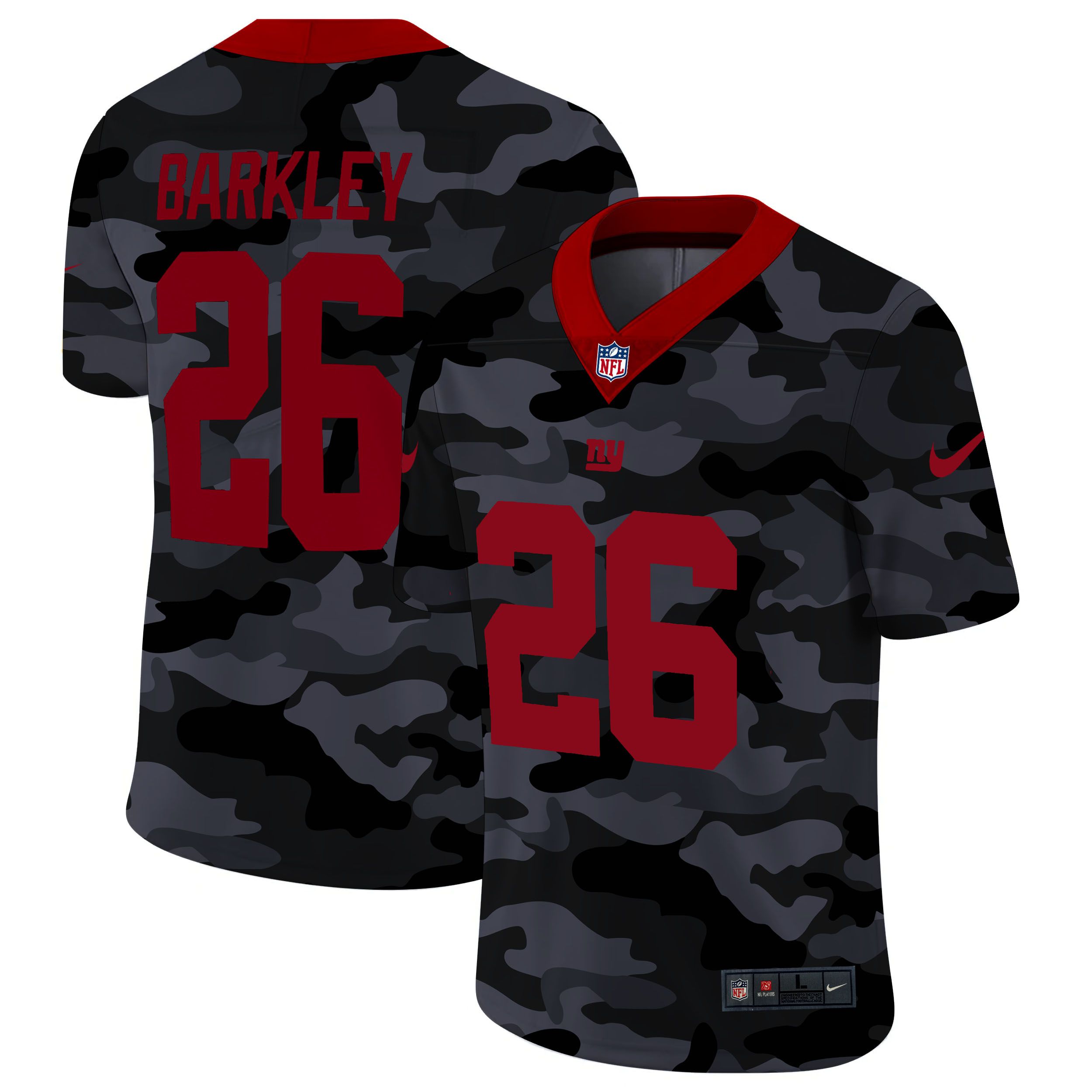 Men New York Giants #26 Barkley 2020 Nike 2nd Camo Salute to Service Limited NFL Jerseys